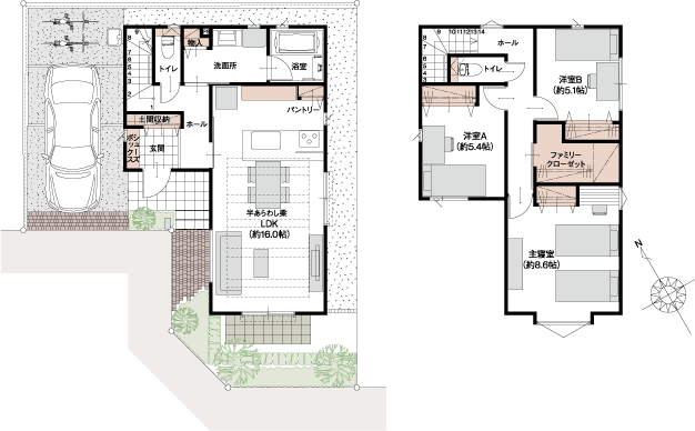 SEKISUI HOUSE noie 箕面萱野 8号地間取り図